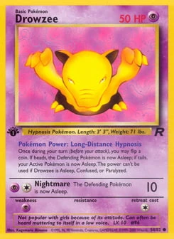 1st Edition Drowzee 54/82, Team Rocket