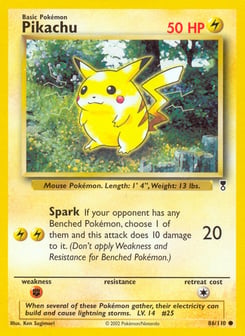 Pikachu (Reverse Holo), Legendary Collection