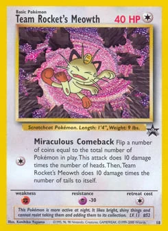 Team Rocket's Meowth 18/53 Wizards Black Star Promos