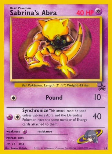 Sabrina's Abra 19/53 from Wizards Black Star Promos