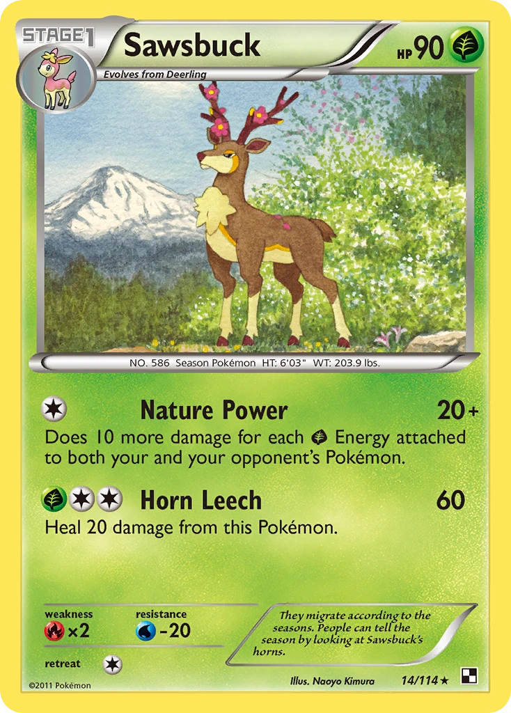Sawsbuck 14/114, Black & White Pokémon card