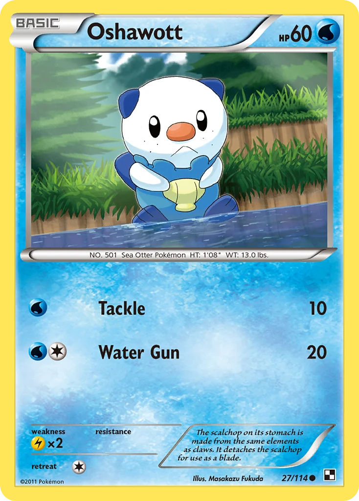 Oshawott 27/114, Black & White Pokémon card