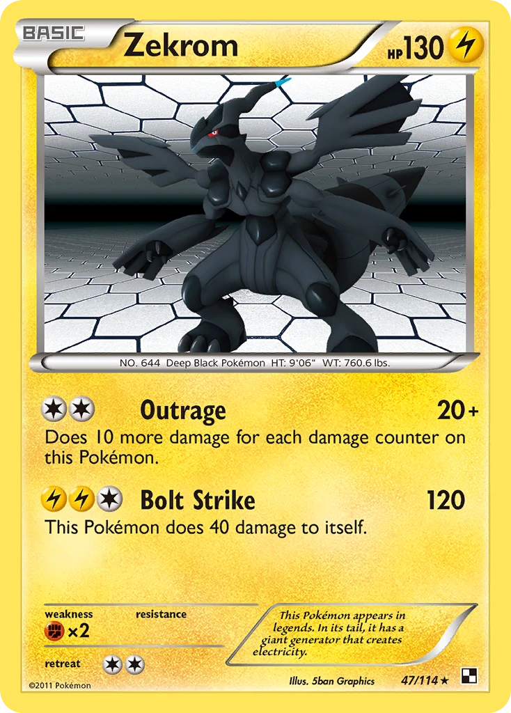 Zekrom 47/114, Black & White Pokémon card