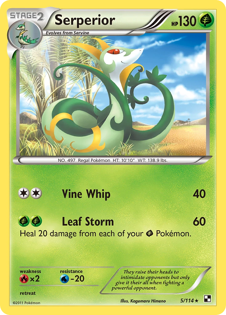 Serperior 5/114, Black & White Pokémon card