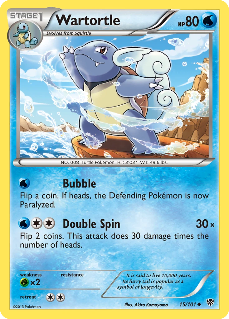 Wartortle 15/101, Plasma Blast Pokémon card