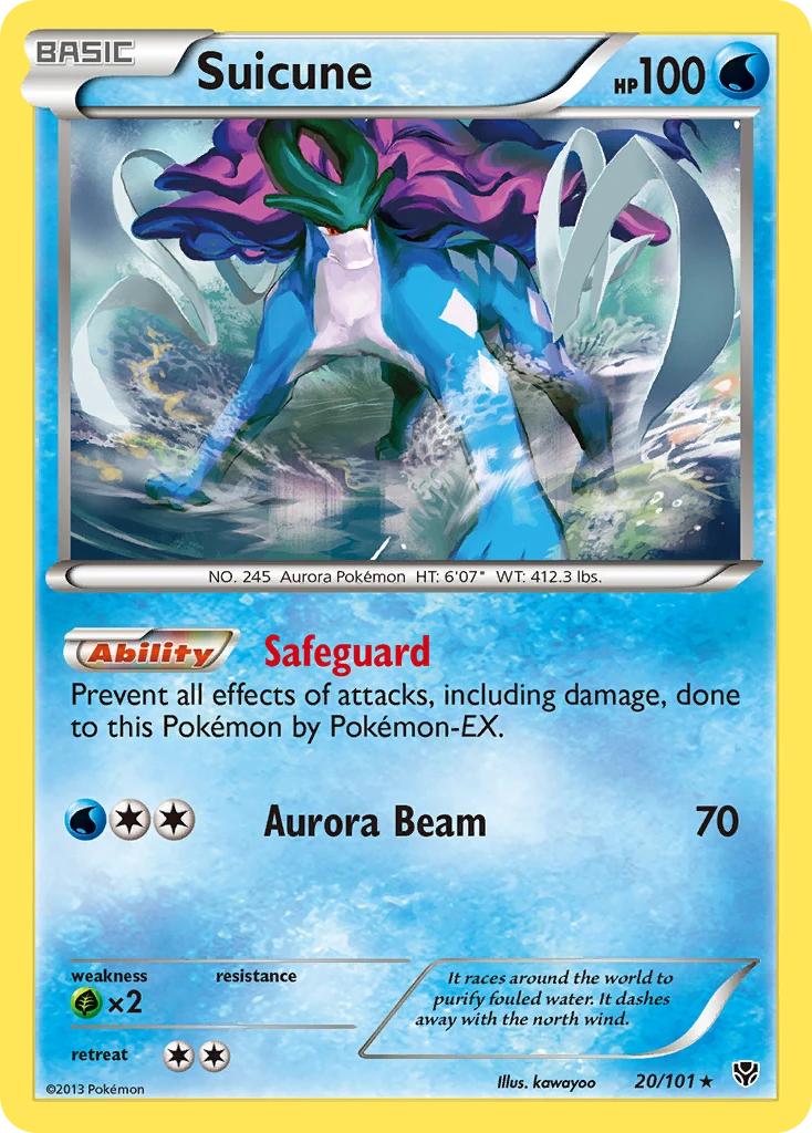 Suicune 20/101, Plasma Blast Pokémon card