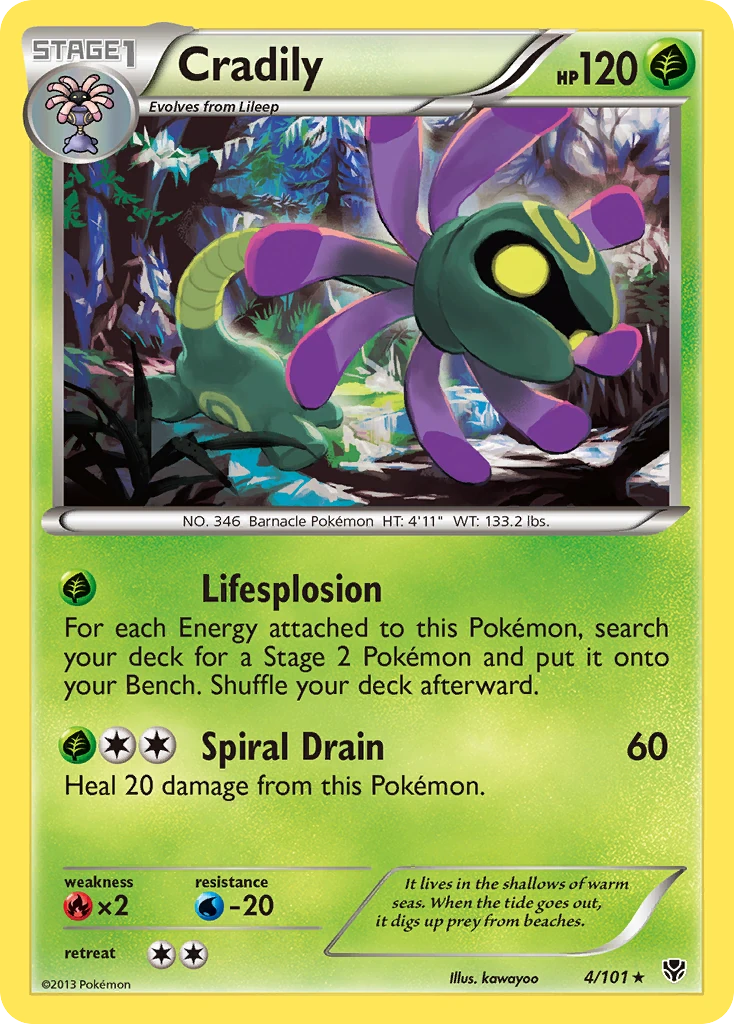 Cradily 4/101, Plasma Blast Pokémon card