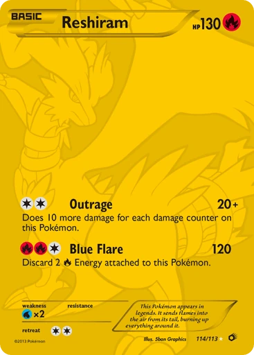 Reshiram 114/113 from Legendary Treasures