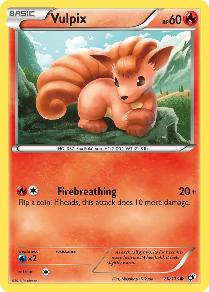 Vulpix 20/113, Legendary Treasures Pokémon card