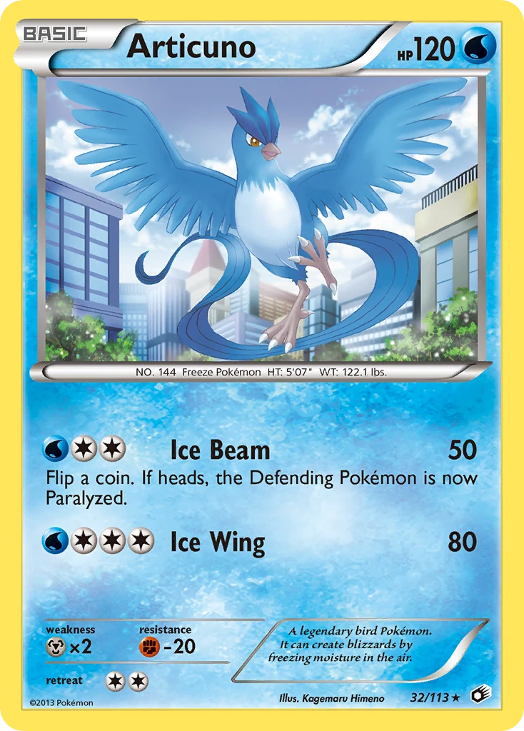 Articuno 32/113, Legendary Treasures Pokémon card