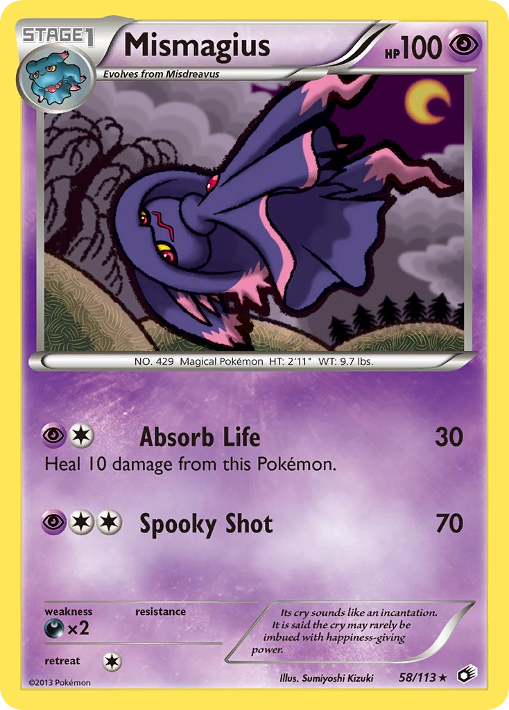 Mismagius 58/113, Legendary Treasures Pokémon card