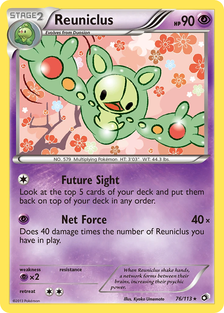 Reuniclus 76/113, Legendary Treasures Pokémon card