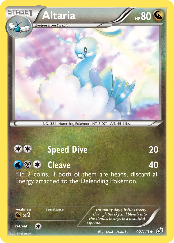 Altaria 92/113, Legendary Treasures Pokémon card