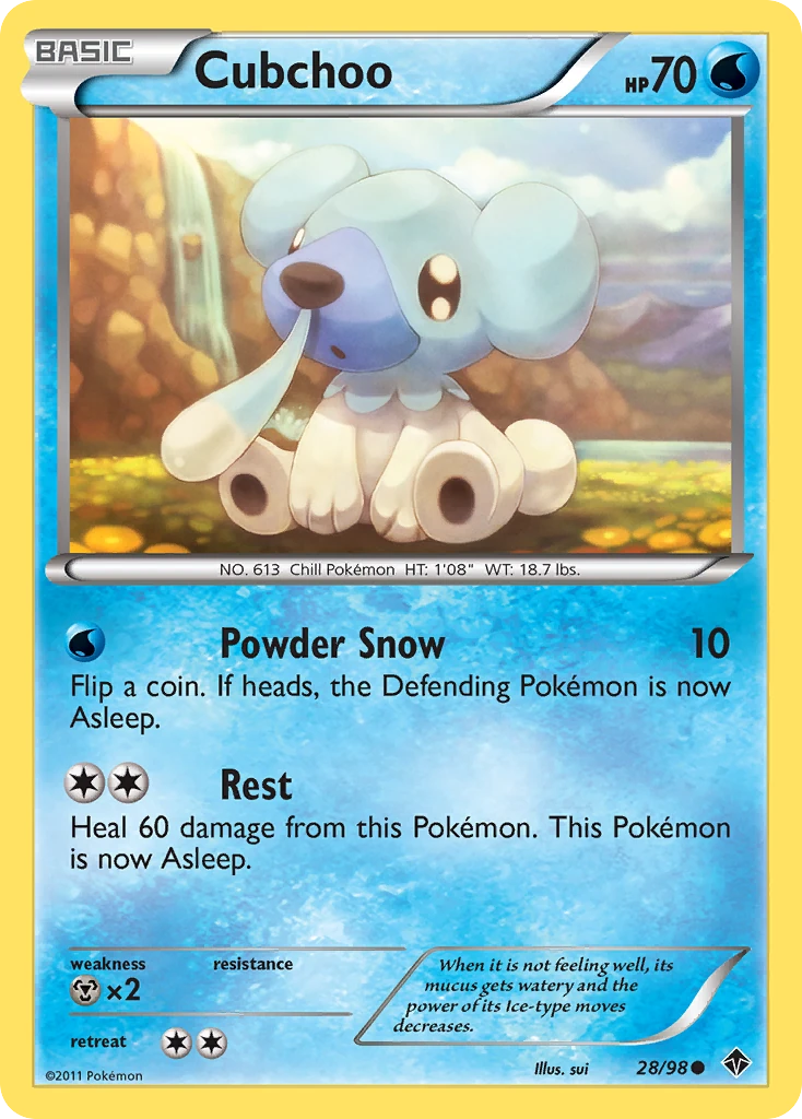 Cubchoo 28/98, Emerging Powers Pokémon card