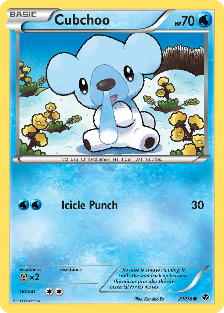 Cubchoo 29/98, Emerging Powers Pokémon card