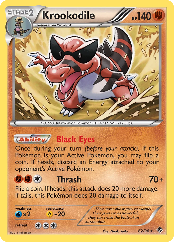 Krookodile 62/98, Emerging Powers Pokémon card