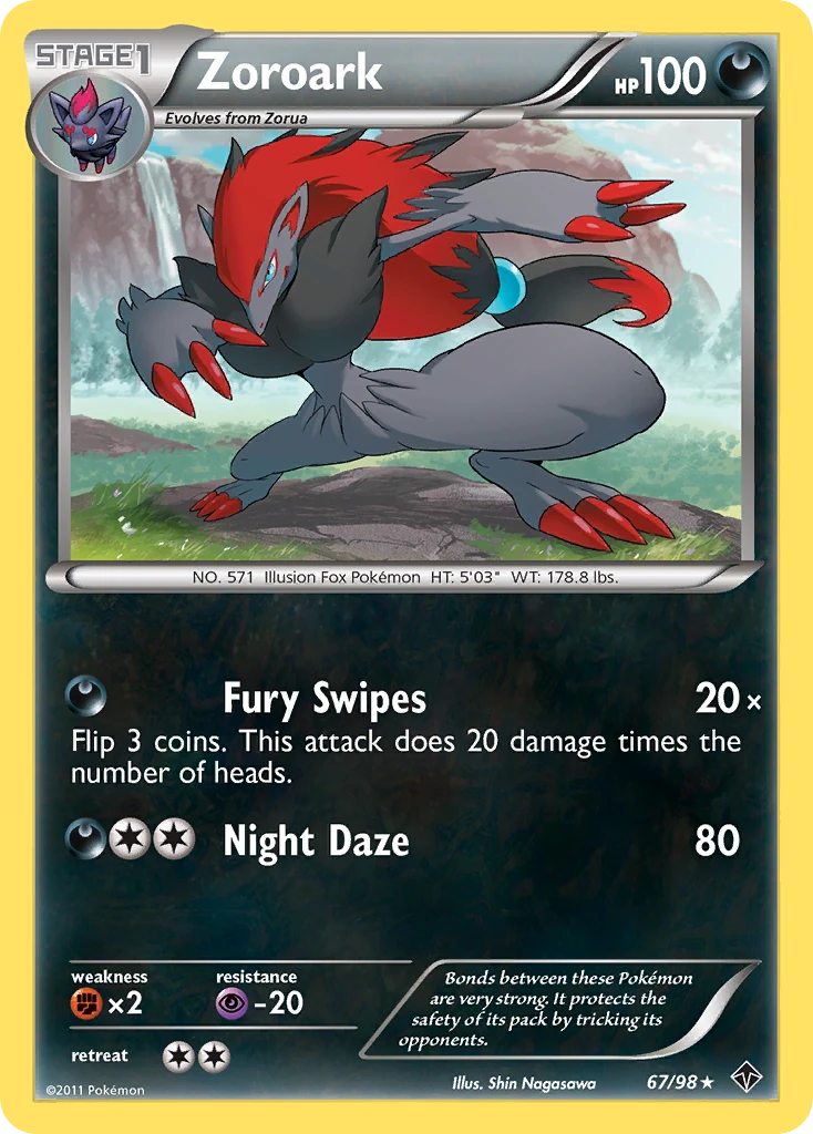 Zoroark 67/98, Emerging Powers Pokémon card