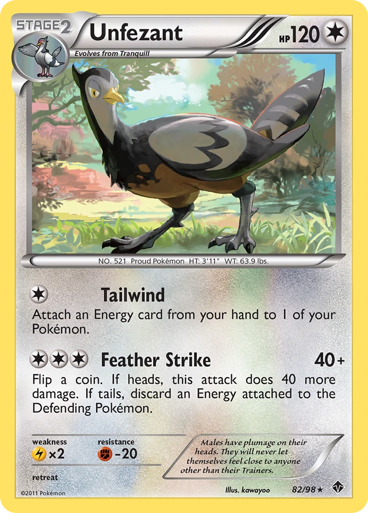 Unfezant 82/98, Emerging Powers Pokémon card