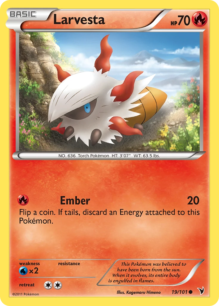 Larvesta 19/101, Noble Victories Pokémon card