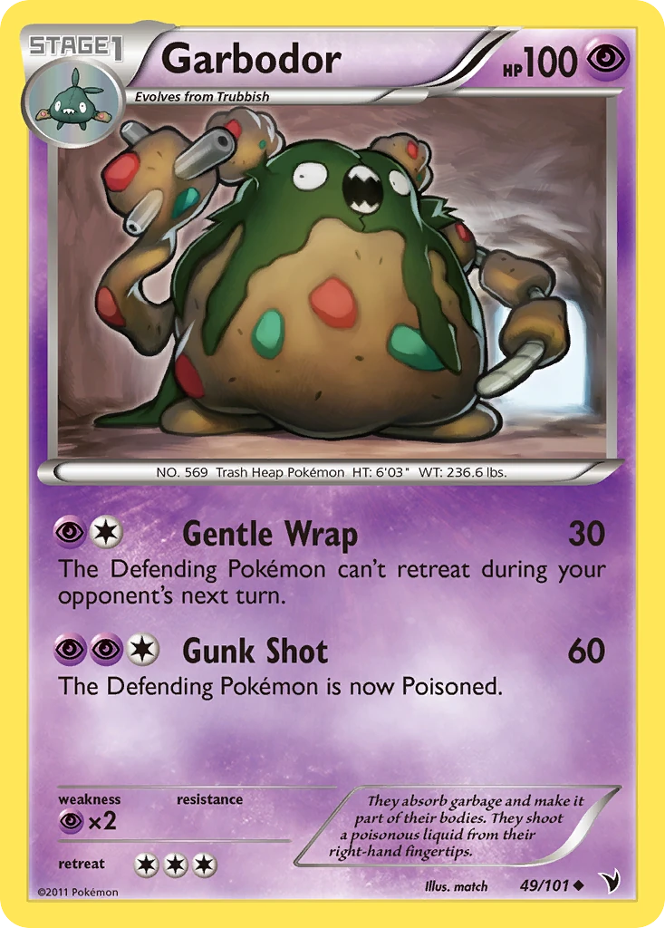 Garbodor 49/101, Noble Victories Pokémon card