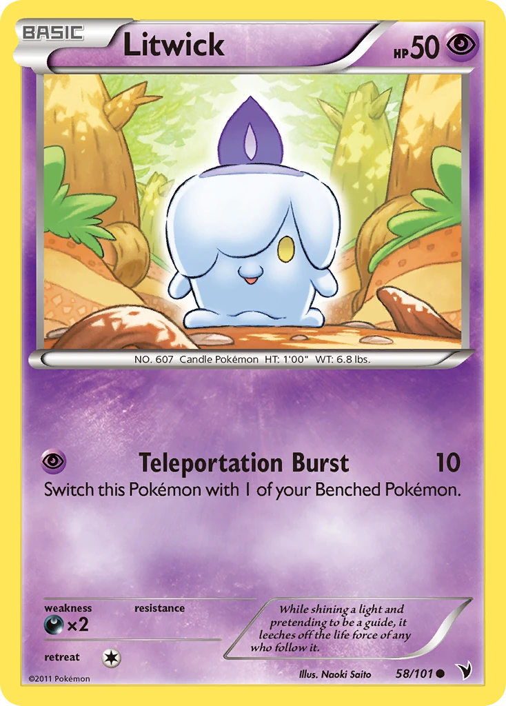 Litwick 58/101, Noble Victories Pokémon card