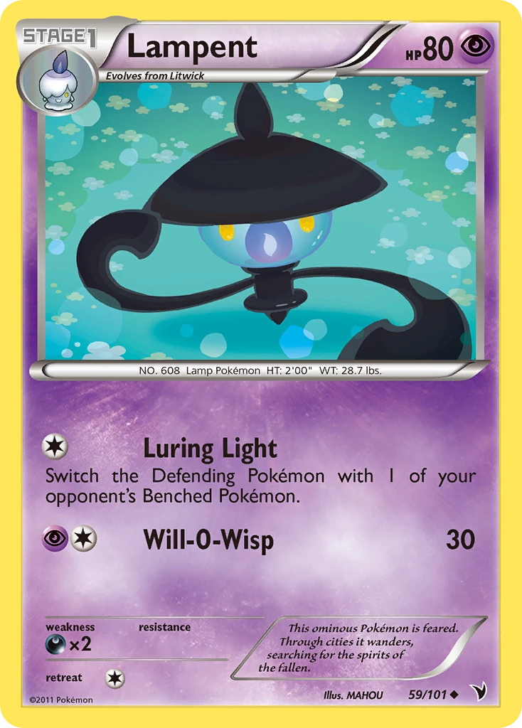 Lampent 59/101, Noble Victories Pokémon card