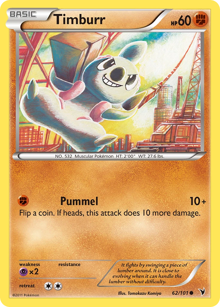 Timburr 62/101, Noble Victories Pokémon card