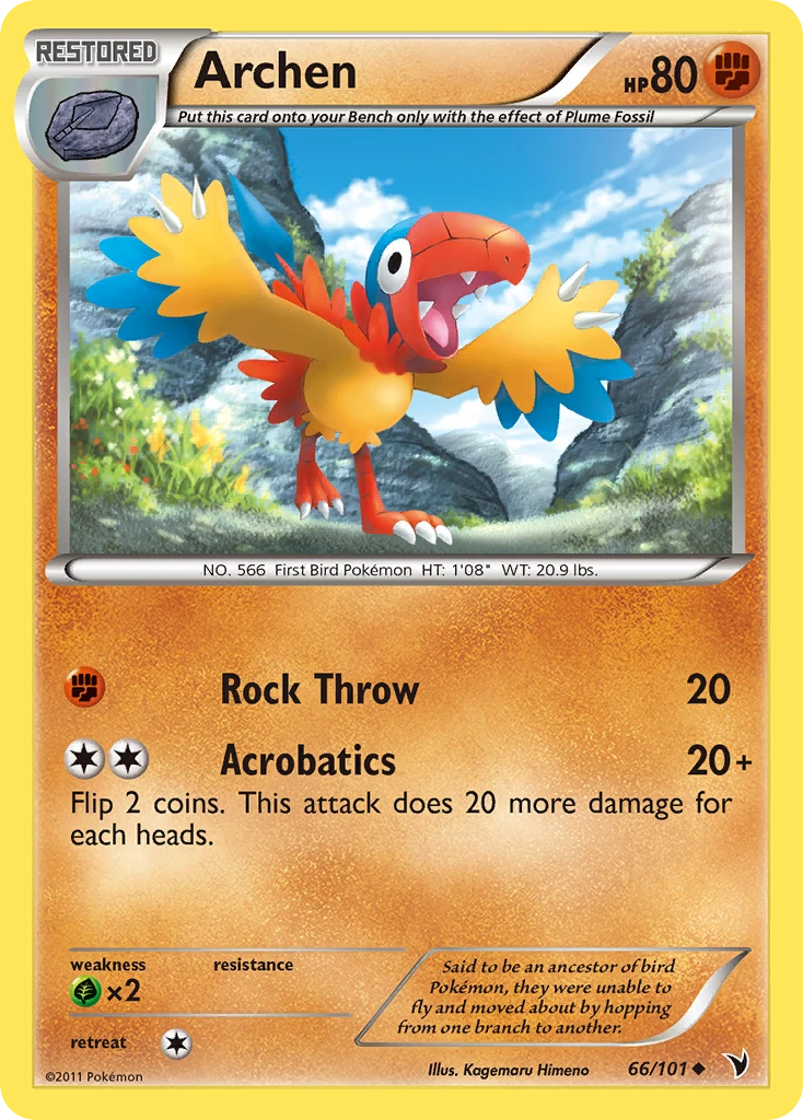Archen 66/101, Noble Victories Pokémon card