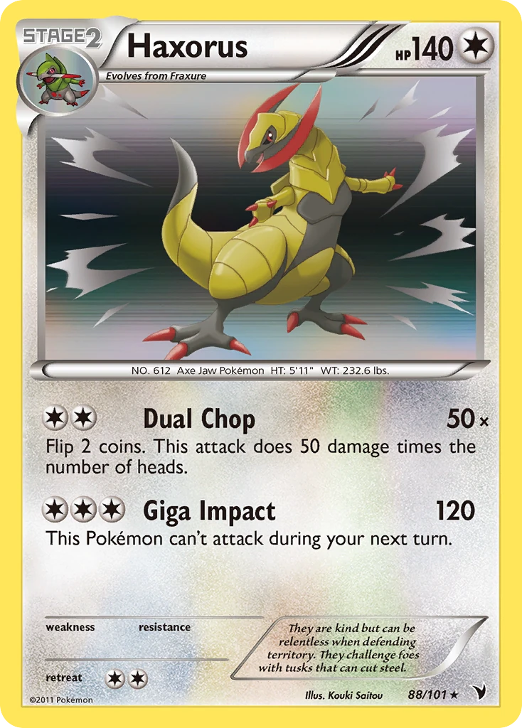 Haxorus 88/101, Noble Victories Pokémon card