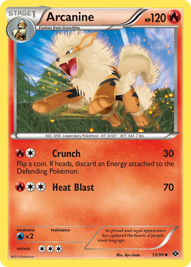 Arcanine 13/99, Next Destinies Pokémon card