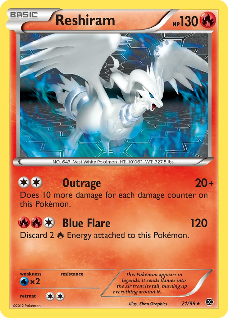 Reshiram 21/99, Next Destinies Pokémon card