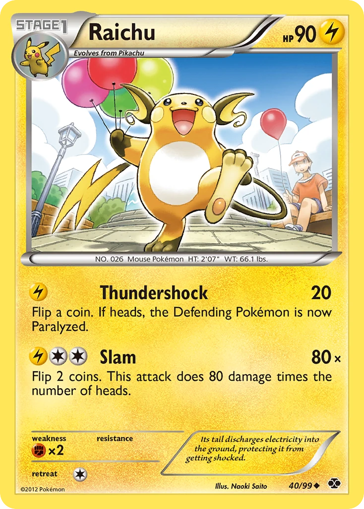 Raichu 40/99, Next Destinies Pokémon card