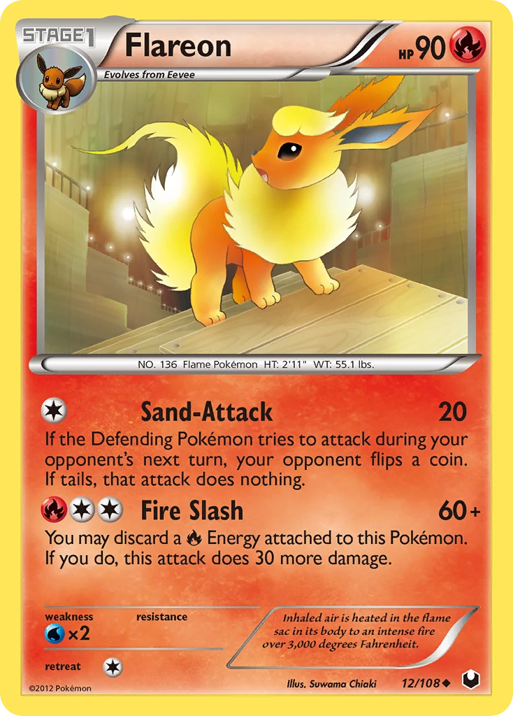 Flareon 12/108, Dark Explorers Pokémon card