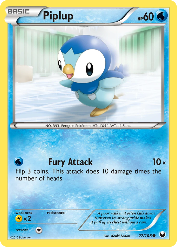 Piplup 27/108, Dark Explorers Pokémon card