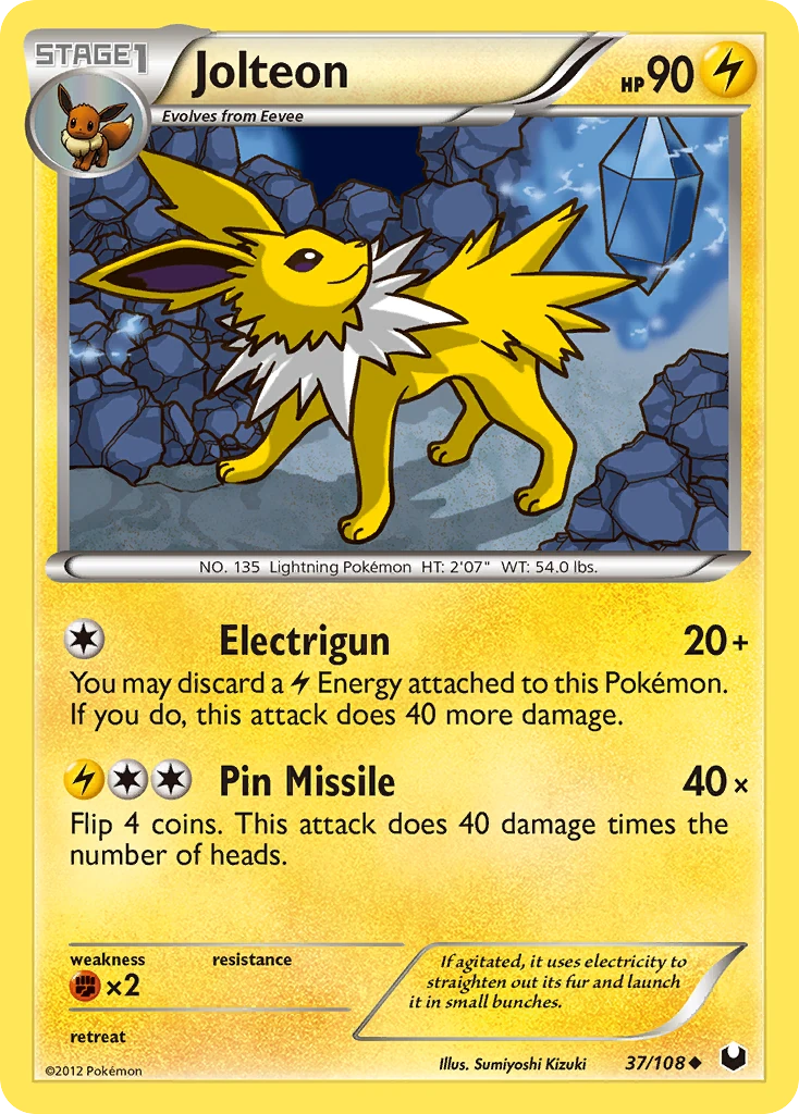 Jolteon 37/108, Dark Explorers Pokémon card