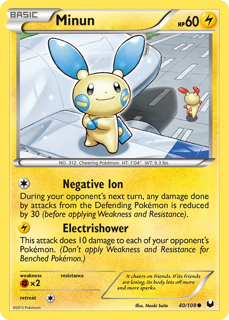 Minun 40/108, Dark Explorers Pokémon card