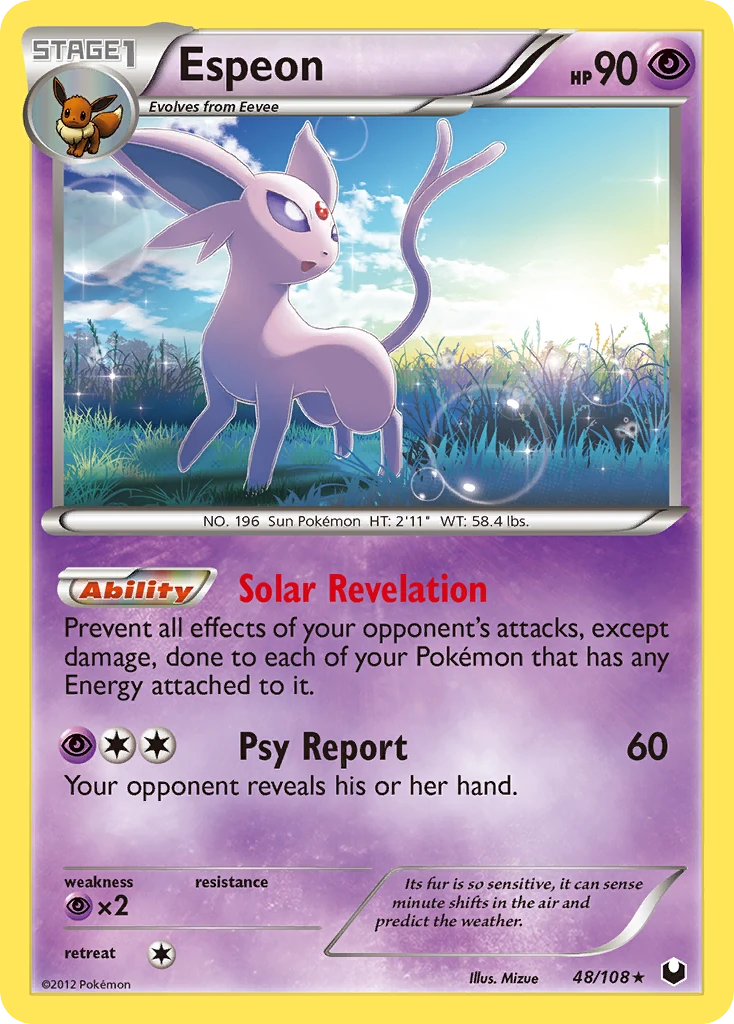 Espeon 48/108, Dark Explorers Pokémon card