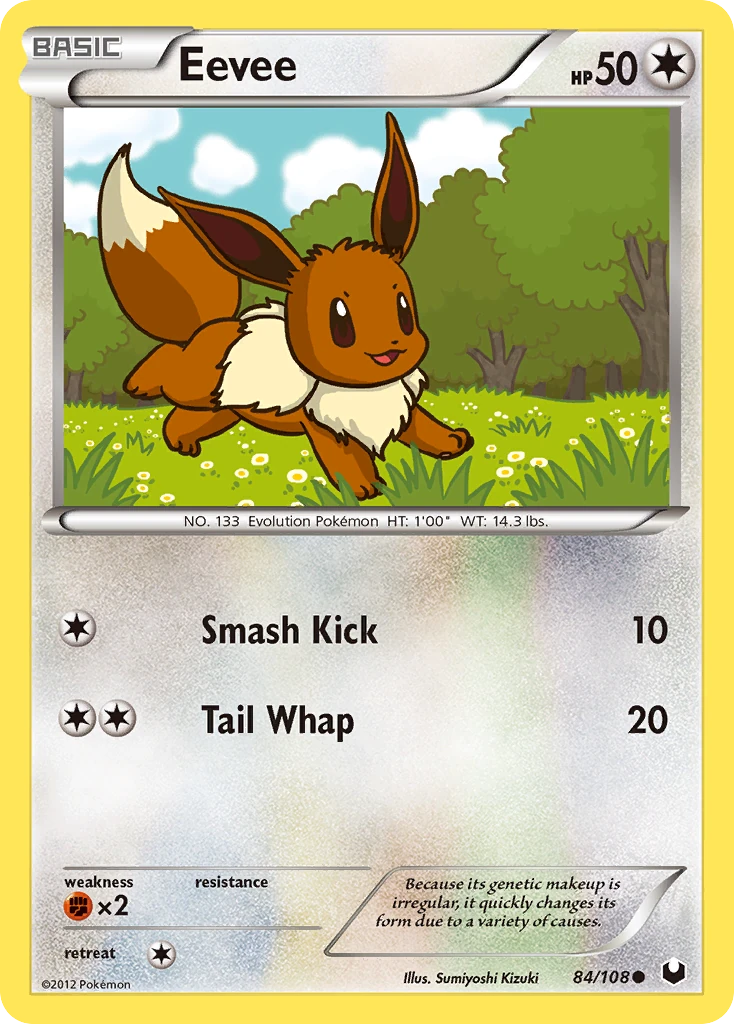 Eevee 84/108, Dark Explorers Pokémon card