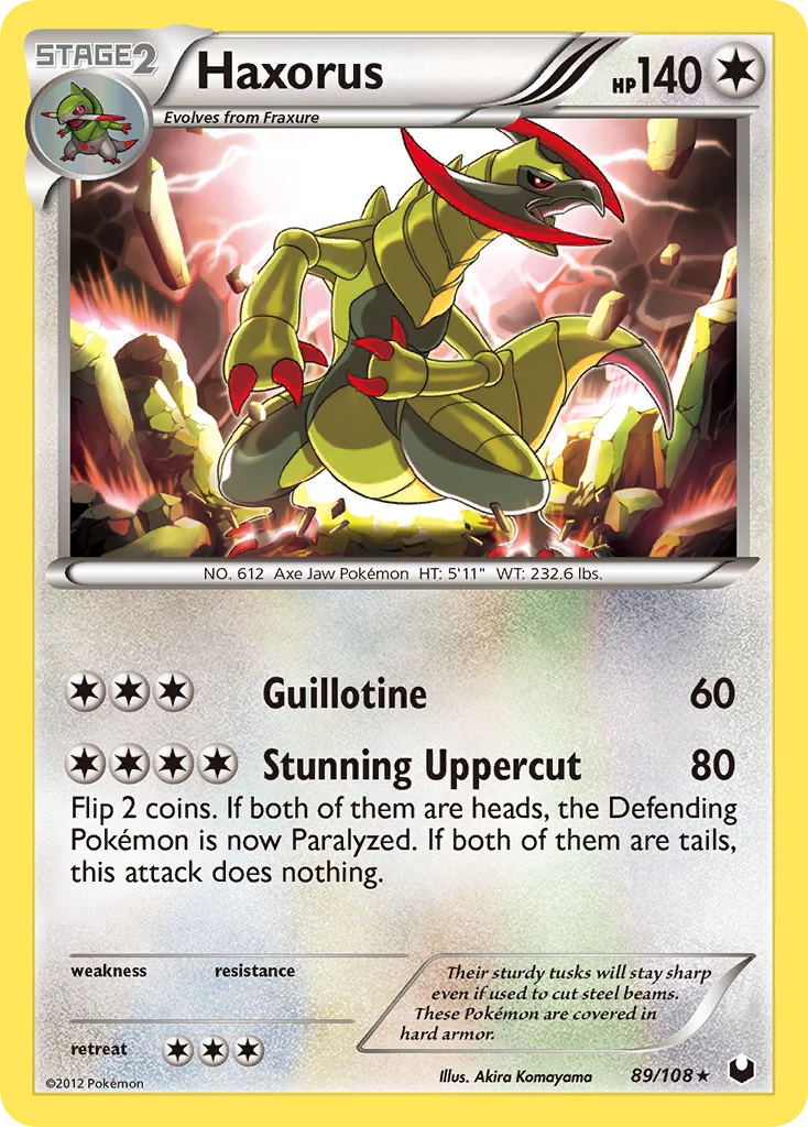 Haxorus 89/108, Dark Explorers Pokémon card