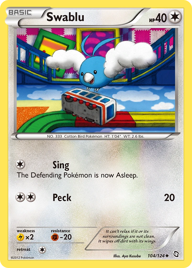 Swablu 104/124, Dragons Exalted Pokémon card
