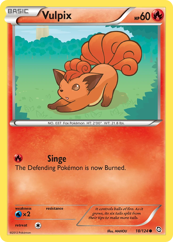 Vulpix 18/124, Dragons Exalted Pokémon card