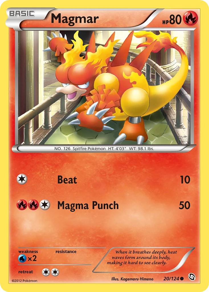 Magmar 20/124, Dragons Exalted Pokémon card