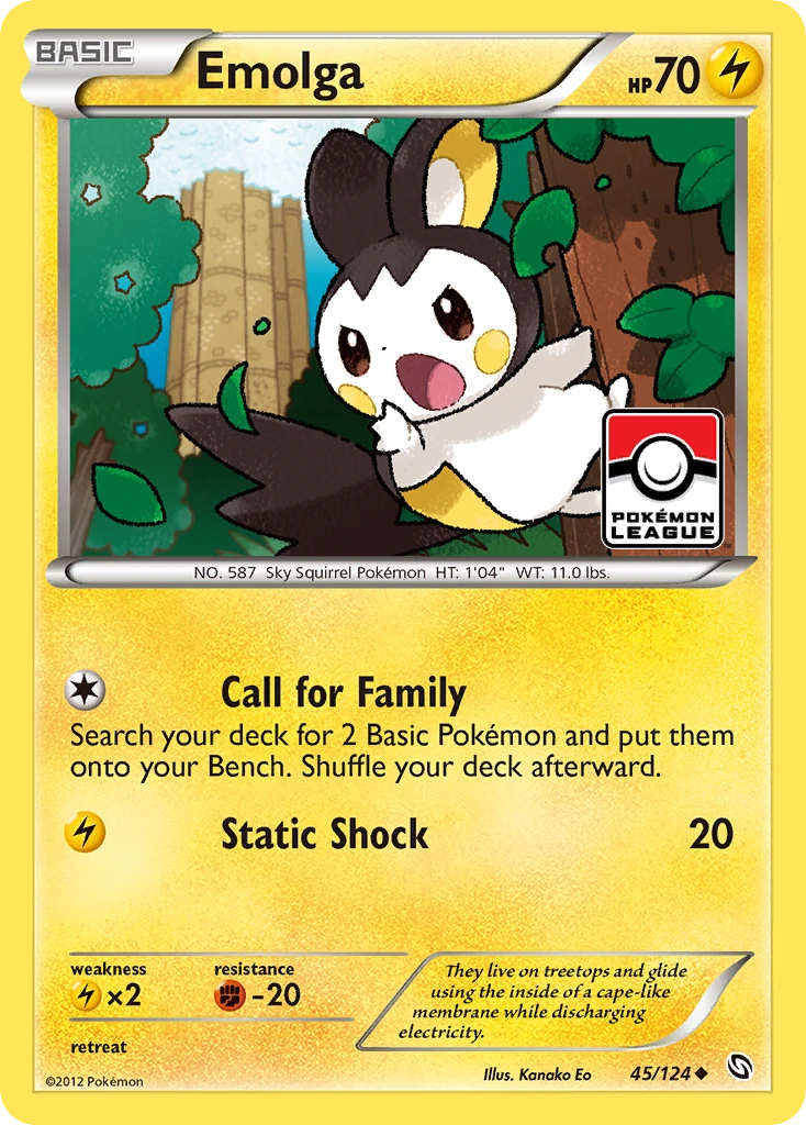 Emolga 45/124, Dragons Exalted Pokémon card