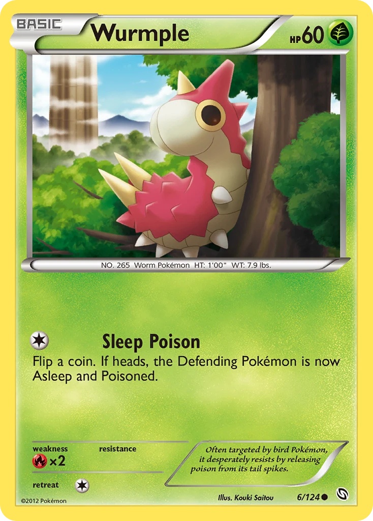 Wurmple 6/124, Dragons Exalted Pokémon card