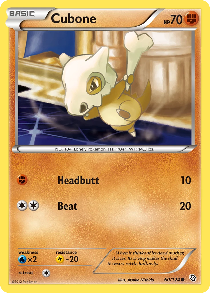 Cubone 60/124, Dragons Exalted Pokémon card