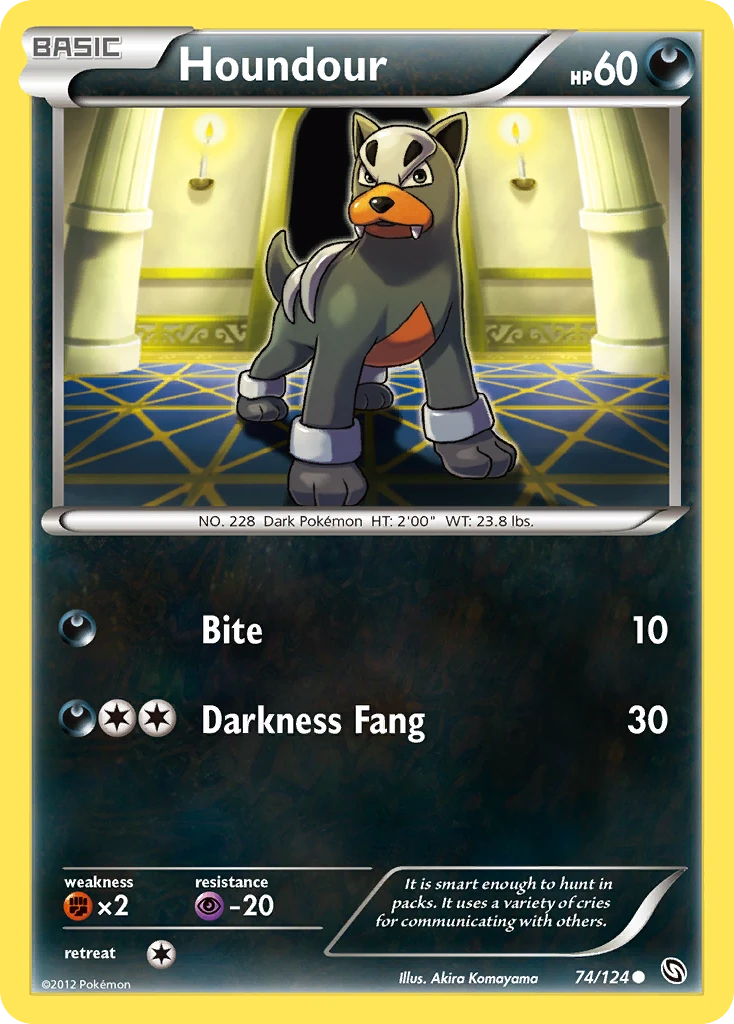 Houndour 74/124, Dragons Exalted Pokémon card