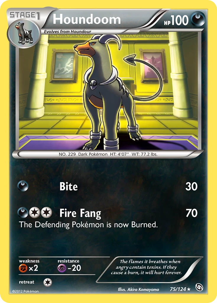 Houndoom 75/124, Dragons Exalted Pokémon card