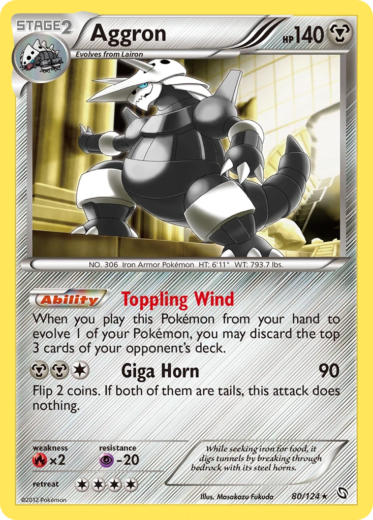 Aggron 80/124, Dragons Exalted Pokémon card
