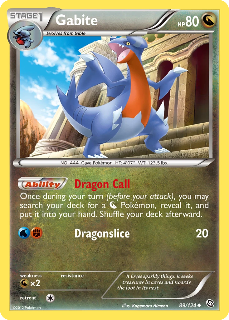 Gabite 89/124, Dragons Exalted Pokémon card