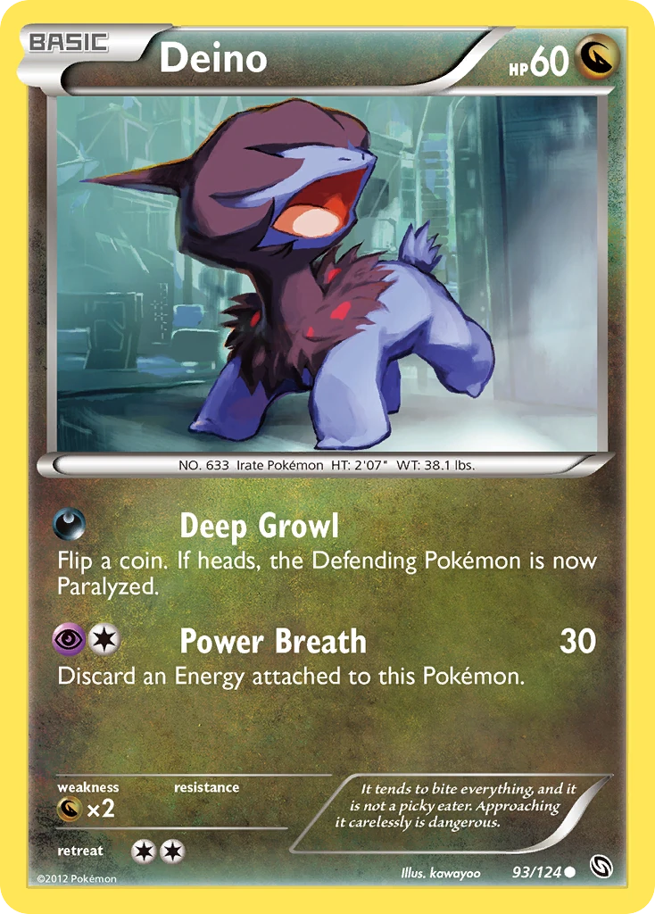 Deino 93/124, Dragons Exalted Pokémon card